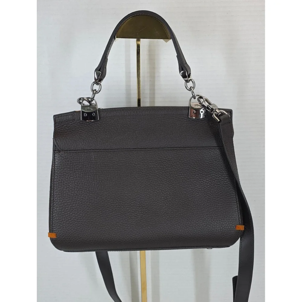 Longchamp Roseau Heritage Brown Leather Suede Bamboo Toggle Bag L2063907 703 - Picture 3 of 11